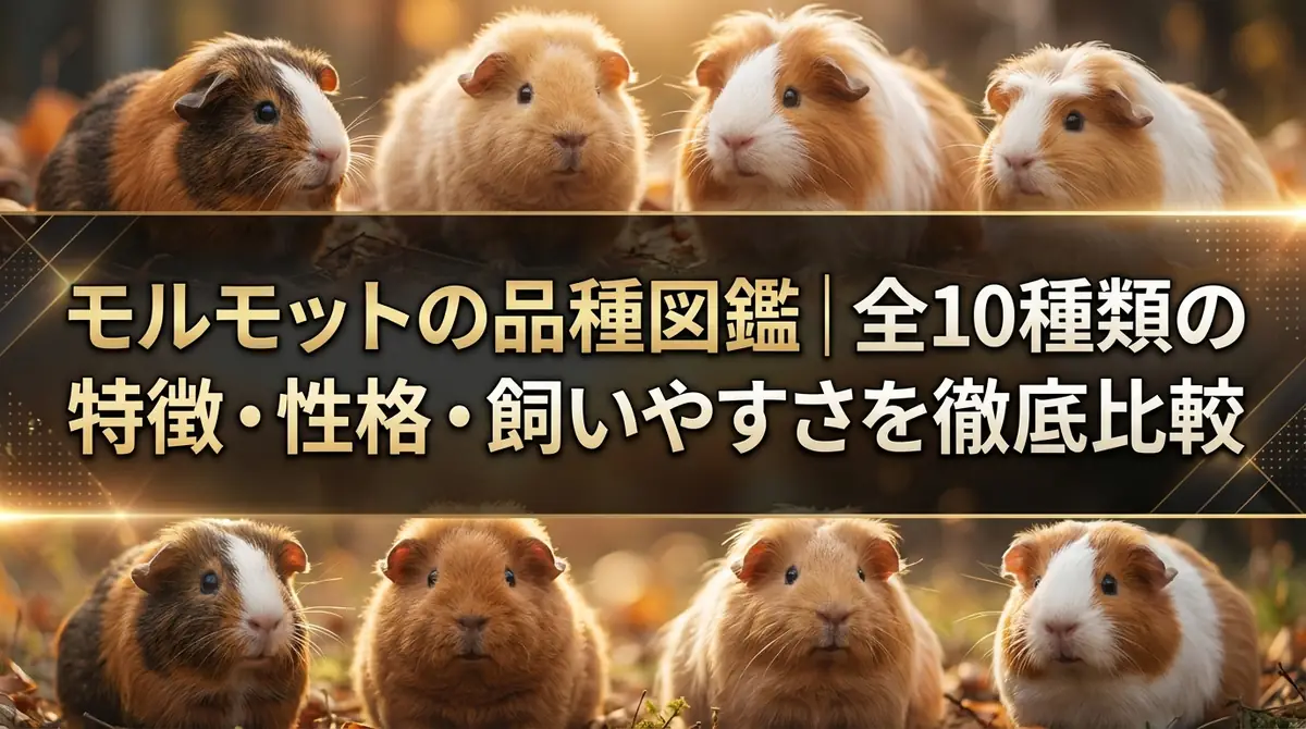モルモットの品種図鑑|全10種類の特徴・性格・飼いやすさを徹底比較