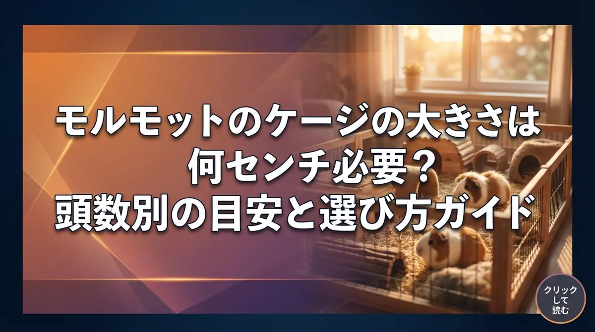 モルモットのケージの大きさは何センチ必要？頭数別の目安と選び方ガイド