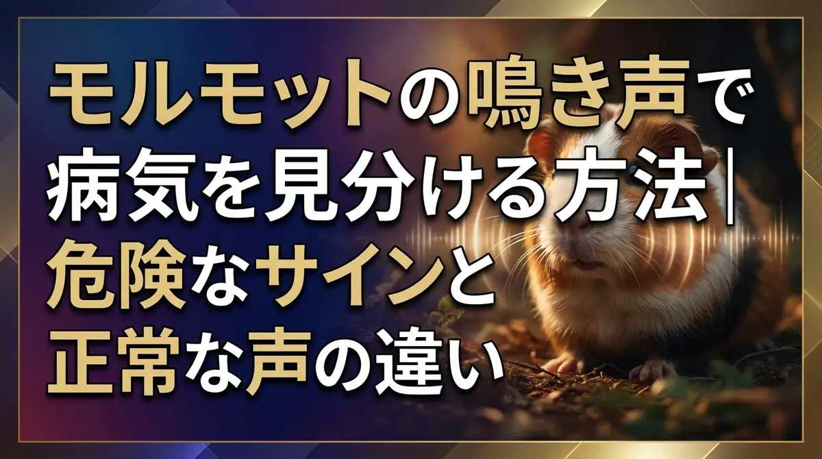 モルモットの鳴き声で病気を見分ける方法｜危険なサインと正常な声の違い