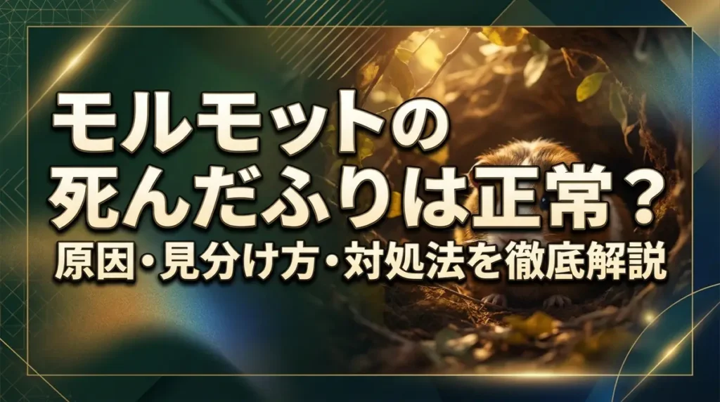 モルモットの死んだふりは正常？原因・見分け方・対処法を徹底解説