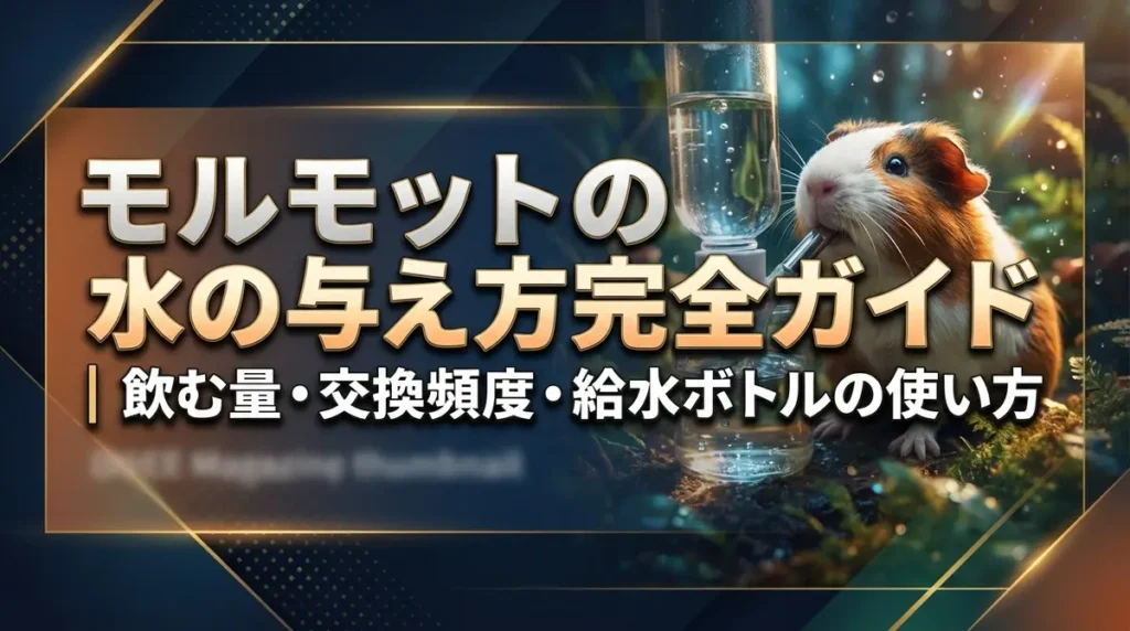 モルモットの水の与え方完全ガイド｜飲む量・交換頻度・給水ボトルの使い方