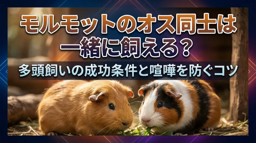 モルモットのオス同士は一緒に飼える？多頭飼いの成功条件と喧嘩を防ぐコツ